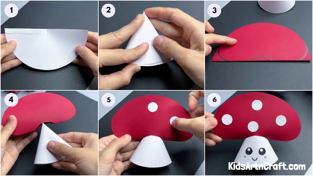 Easy Paper Mushroom Craft Step-by-Step Tutorial for Kids