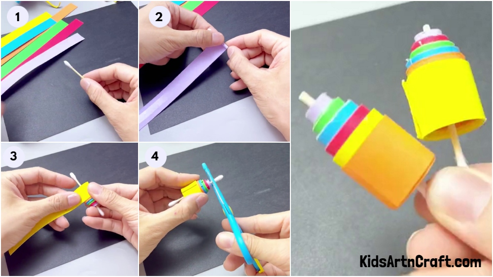 Easy Paper Spinning Top Toy Craft for Kids