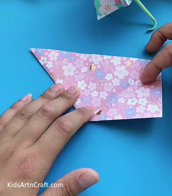 Turn Over The Printed Craft Paper-Paper Umbrella Crafting - A Kid-Friendly Tutorial 
