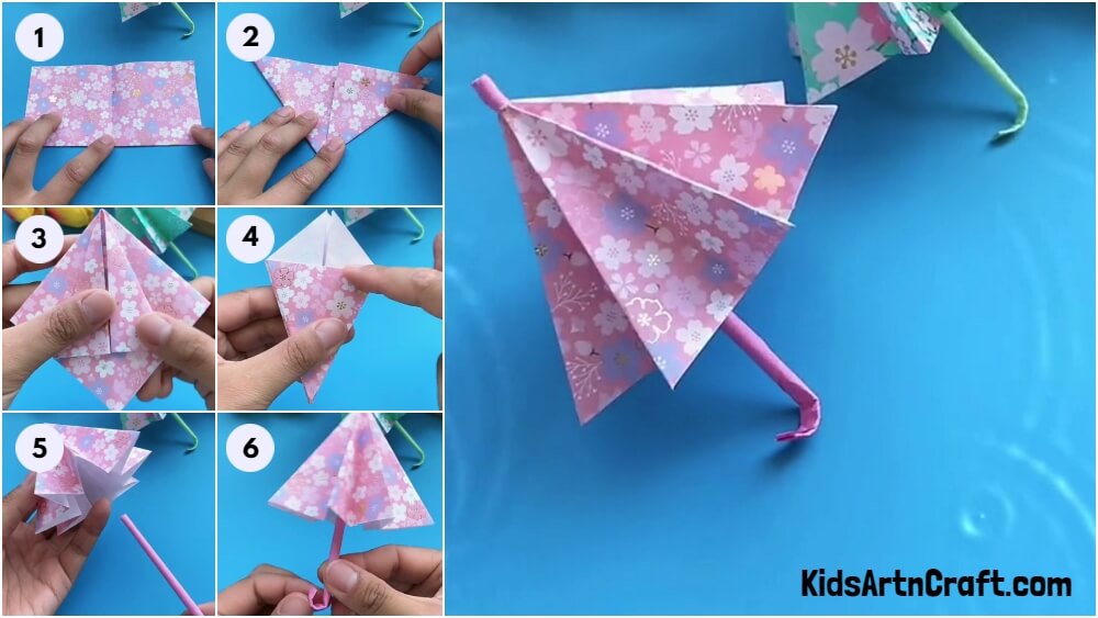Easy Paper Umbrella Craft Tutorial For Kids