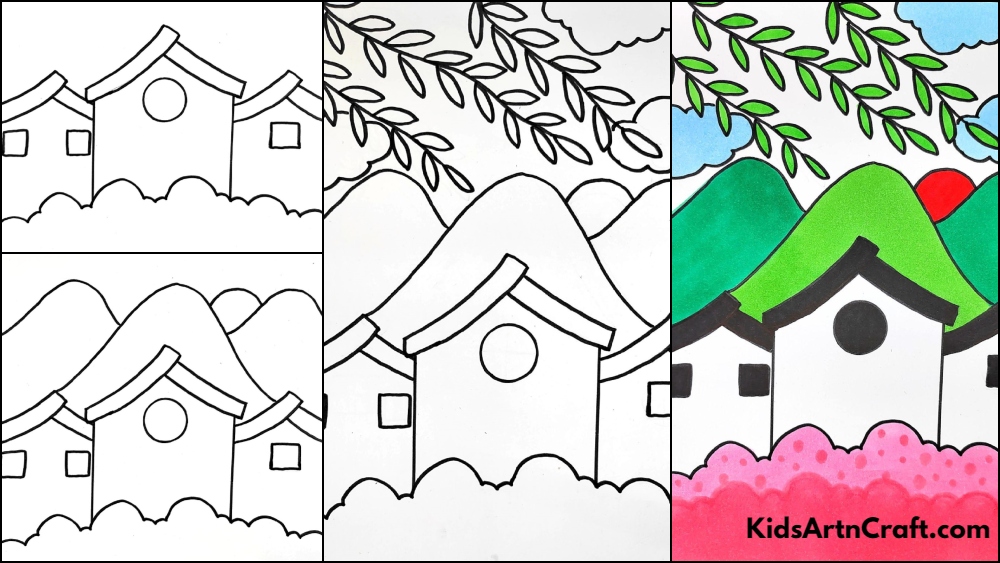 How To Draw A Landscape Easy Drawing Tutorial For Kids |  truongquoctesaigon.edu.vn