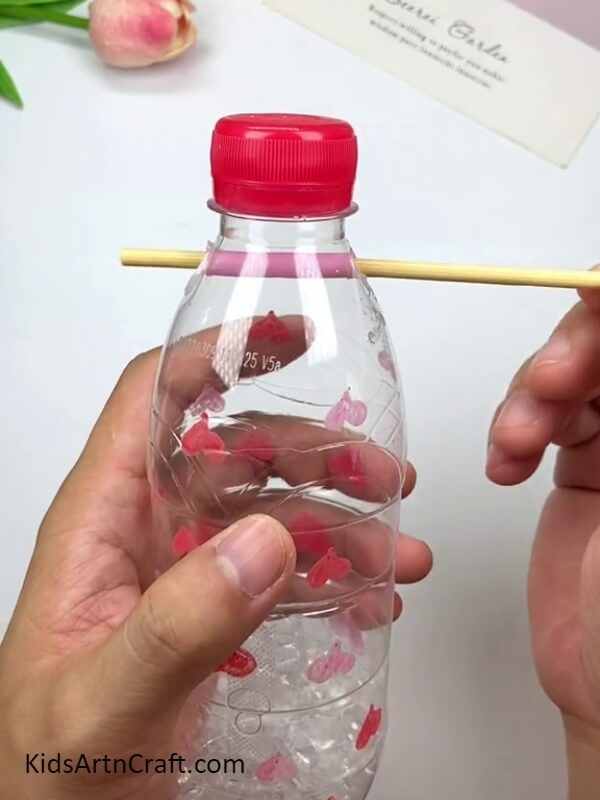 Piercing Through the Bubble Blower Bottle- Tutorial on Making a Bubble Blower with a Straw - Perfect for Kids
