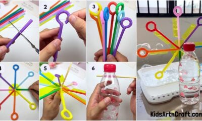 Easy Straw Bubble Blower DIY craft Tutorial For Kids