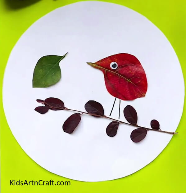 Making a Baby Bird with Green Leaves - An Easy Way To Learn To Create Bird Art & Crafts Out of Leaves For Children