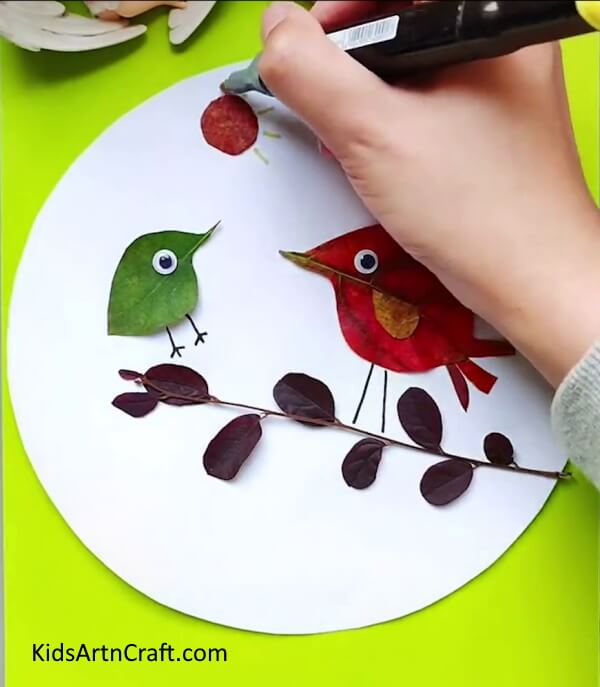 Drawing the Sun - An Easy Tutorial to Teach Kids How to Make Bird Art & Crafts Out of Leaves