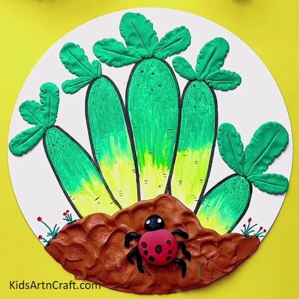 Your Cactus Clay Artwork Craft Is Ready! - Artwork of a Desert Cactus Made From Clay That Is Effortless to Make