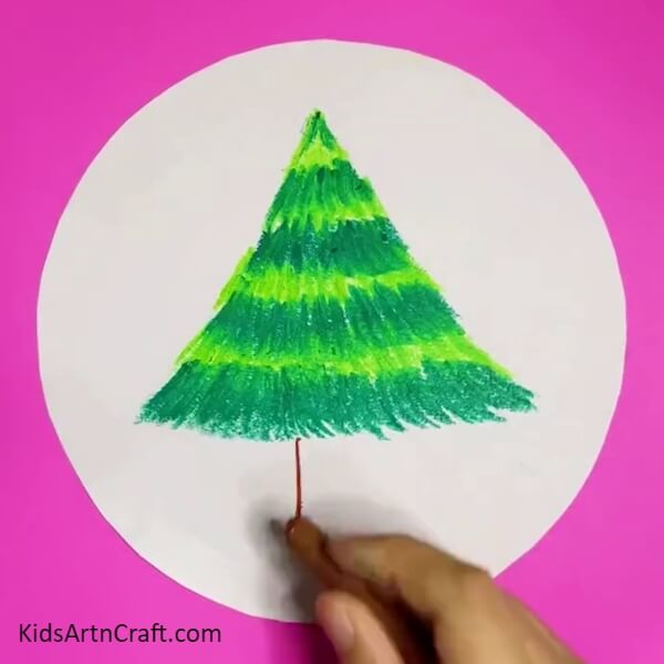 Use Brown Crayon for the Trunk - A Do-It-Yourself Christmas Tree Creation That is Straightforward For Learners