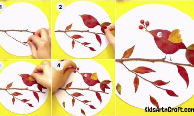 Easy To Make Fall Leaves Bird Craft Step-by-step Tutorial For Kids