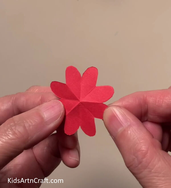 Unfolding The Red Paper -Outstanding Flower Paper Rings Jewelry Craft For Kids To Manufacture At Home