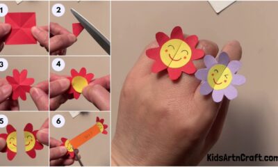 Easy to Make Flower Paper Rings For Kids