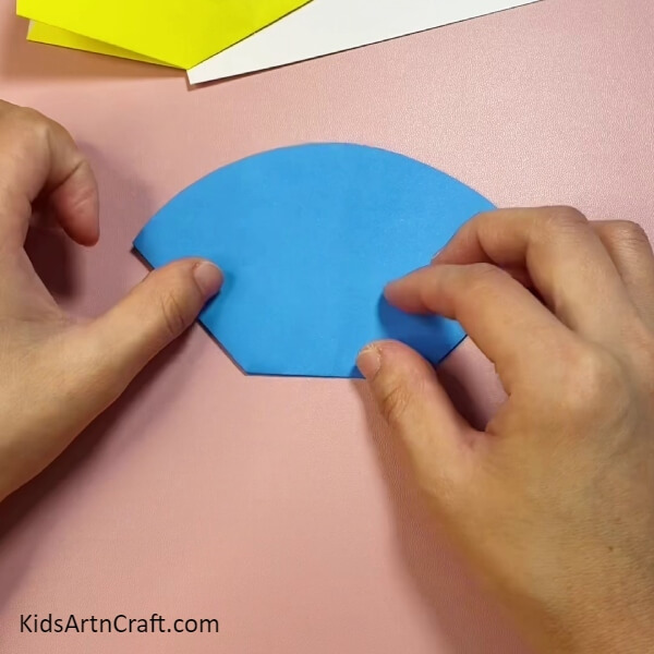 Turn The Blue Craft Paper Into A Polygon-Paper Bag With Heart Craft Tutorial For Kids