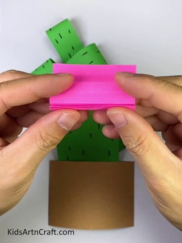 Now, Let's Make Flowers For The Cactus Stem. Paper Cactus Craft For Beginners