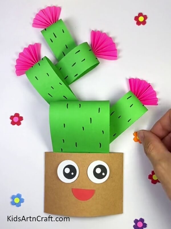 Finish It Up With Details. Complete procedure of Paper Cactus Craft For Beginners