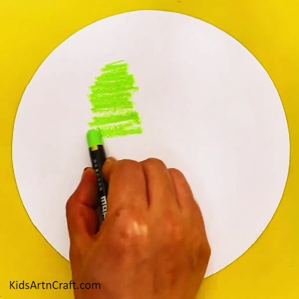 Making The Crown Of  A Tree - A Guide To Assist Kids In Crafting A Tree Landscape Utilizing Oil Pastels
