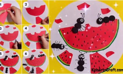 Eating Watermelon Ants Creative Art & Craft Idea For Kids
