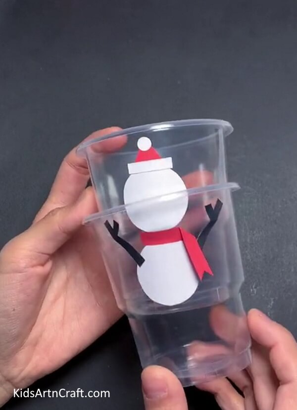 Inserting Snowman Glass Inside Other Glass - Make a Snowman with the Capacity to Switch Emotions Using a Single-Use Cup - Fun!