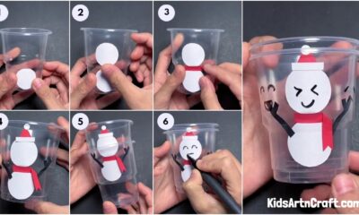 Emotion Changing Snowman Craft on Disposable Glass