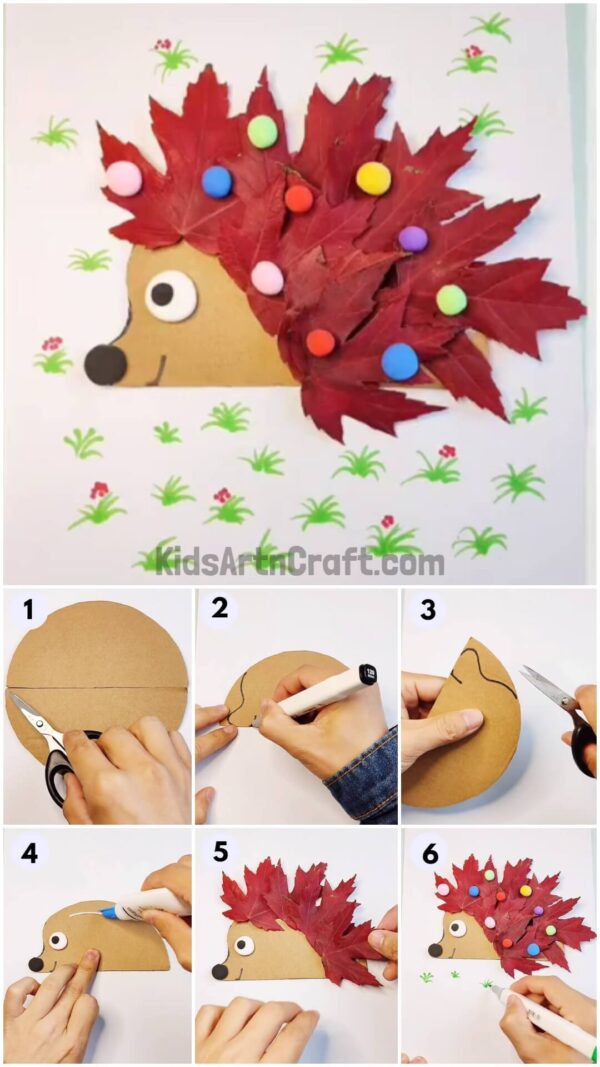  Fall leaves Fun Hedgehog Craft For Kids