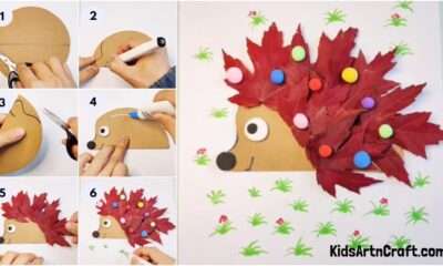 Fall leaves Fun Hedgehog Craft For Kids