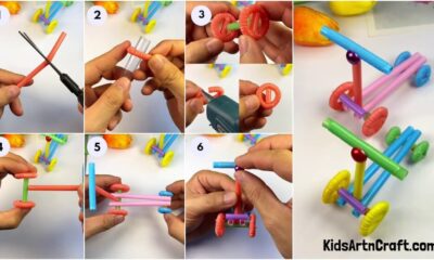 Fun to Make Kids Scooter With Plastic Straws Step-by-step Tutorial