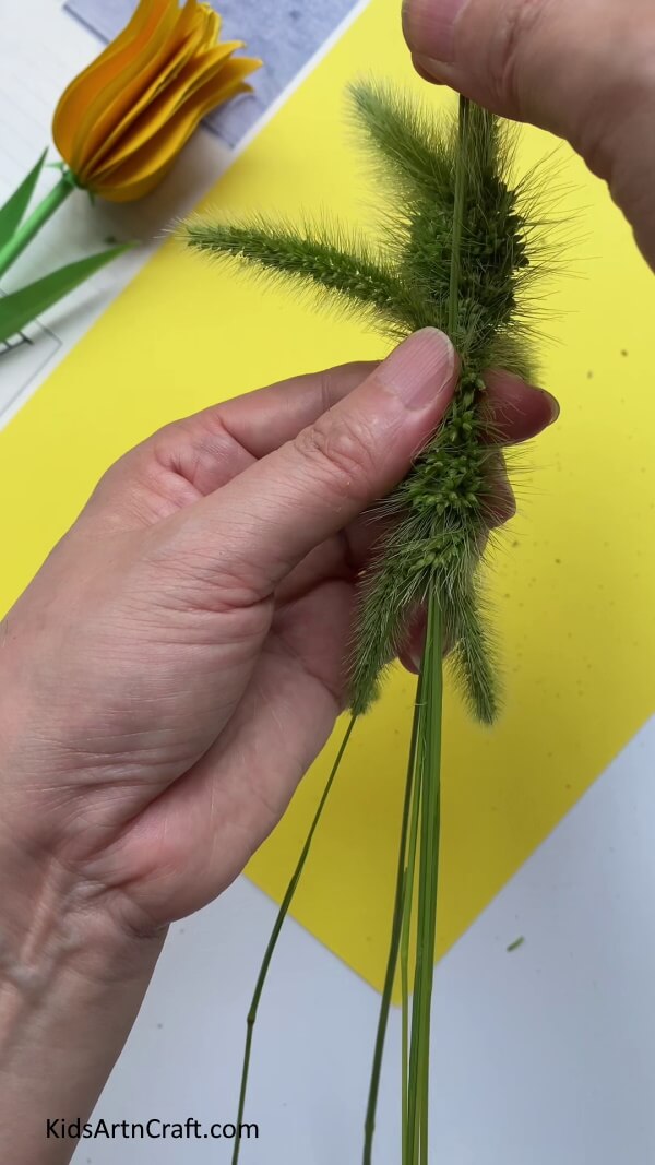 Making Legs of Scarecrow - Home-Based Tutorial to Create a Green Foxtail Scarecrow
