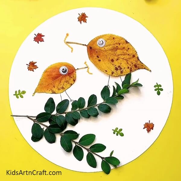 Your Craft Is Ready- Making a Fall Leaves Bird with your own hands - a tutorial for kids.