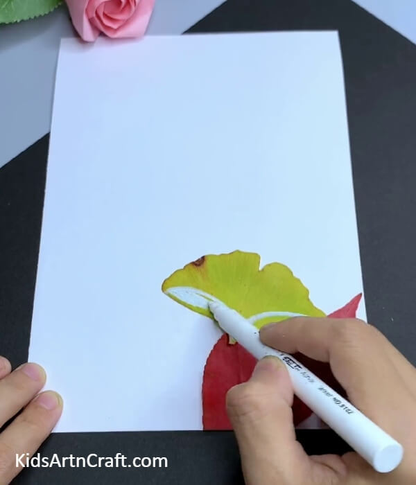 Drawing The Face Of The Fox- Beginner-Friendly Art Project with Handmade Leaves and Fox/Bird