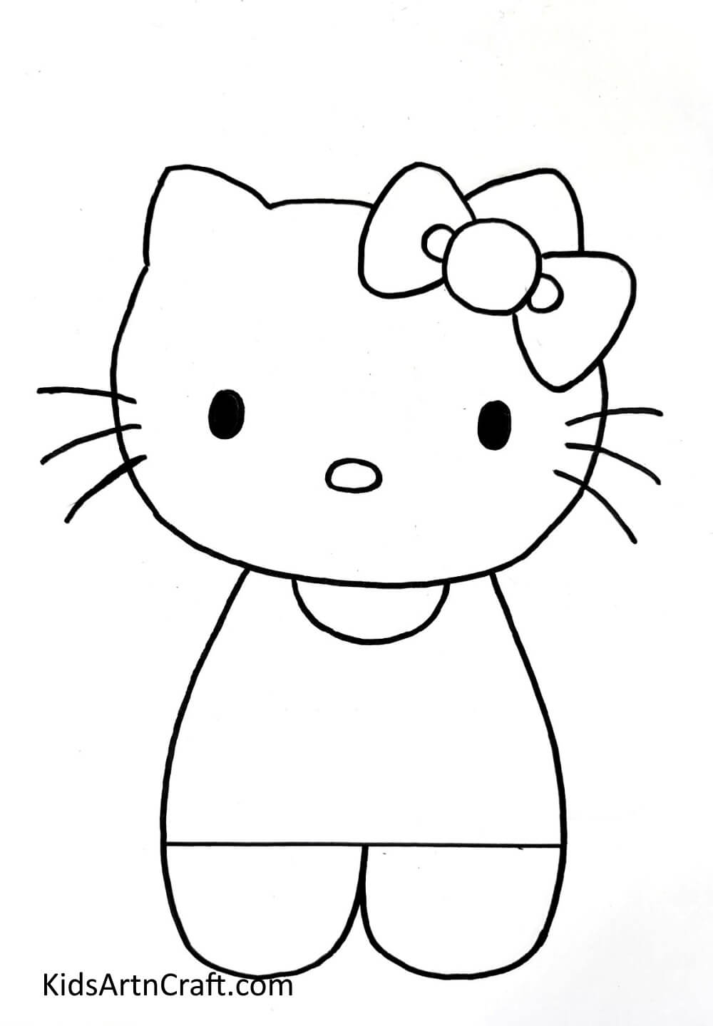 Drawing Kitten's Body - A fun activity for kids to draw a cute kitty at home.