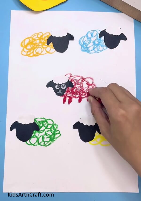 Attaching Tails To The Sheep-An Effortless Tutorial for Children to Draw a Herd of Sheep