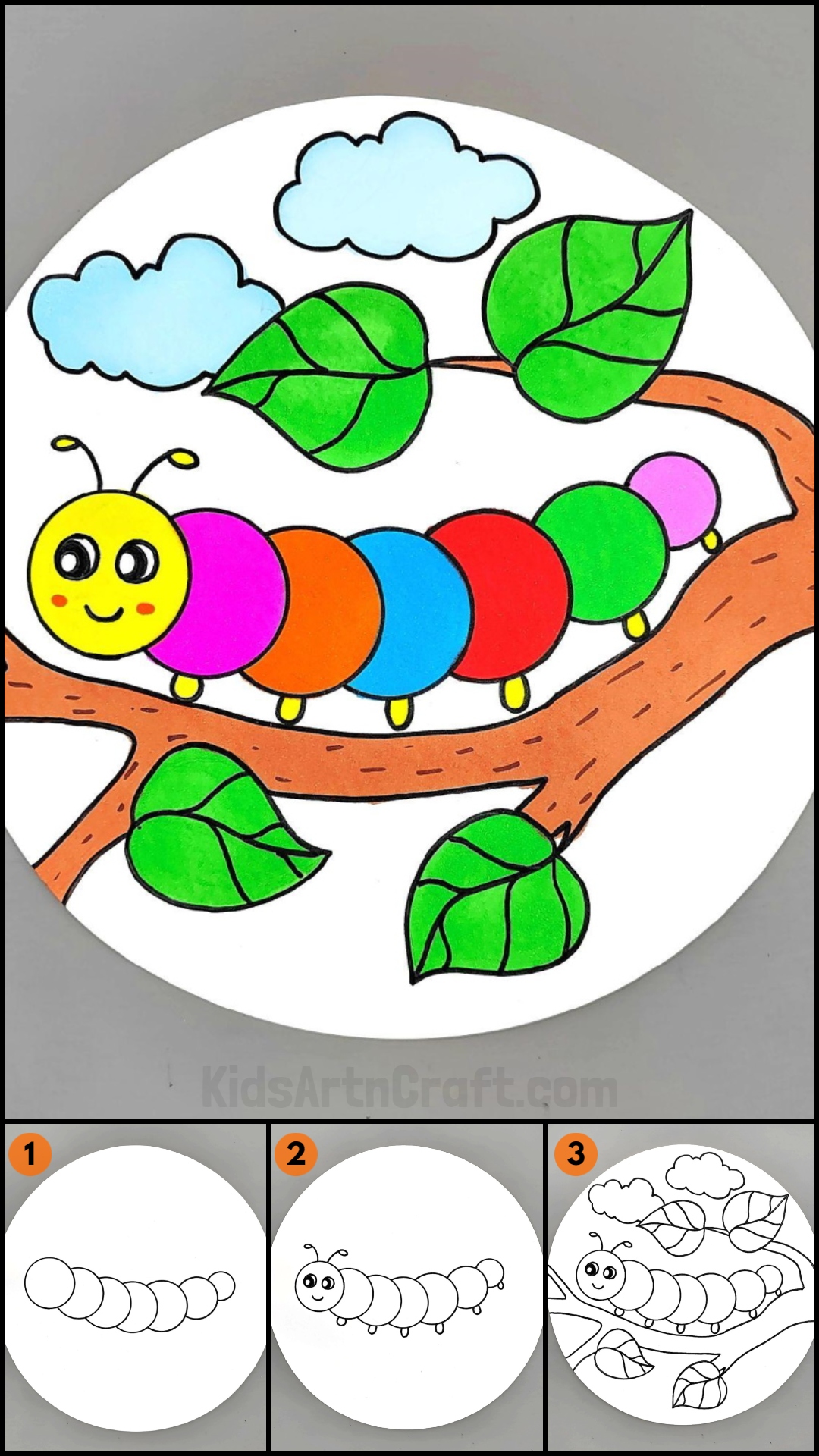 How to draw worm easy drawing for kids