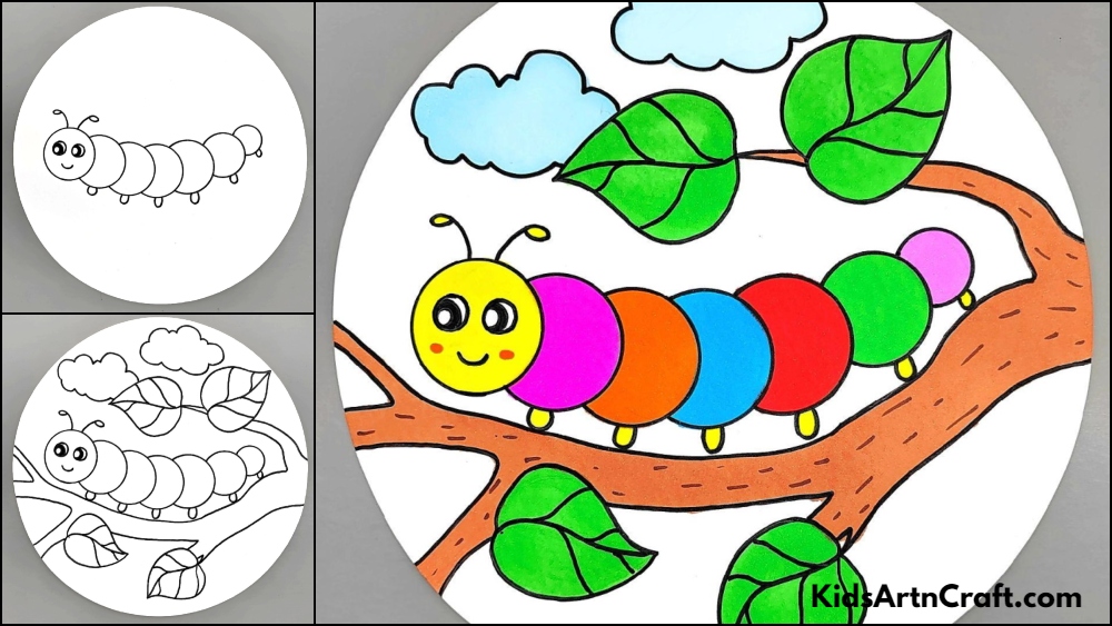 How to draw worm easy drawing for kids
