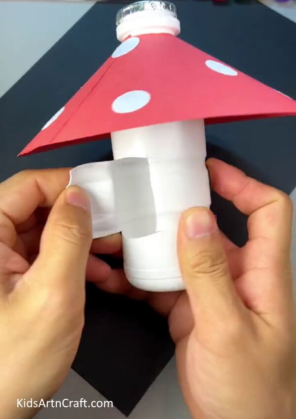 Cutting Plastic Bottle To Put LED Serial Light - Forming a 3D Mushroom using paper and a plastic bottle