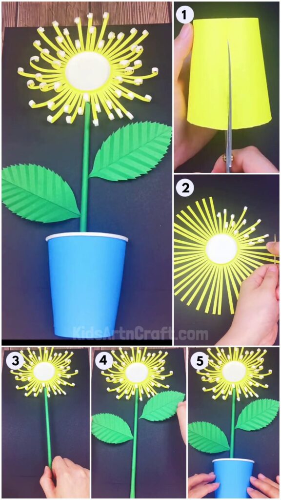 How to Make a Flower Out of a Paper Cup For Kids - Kids Art & Craft