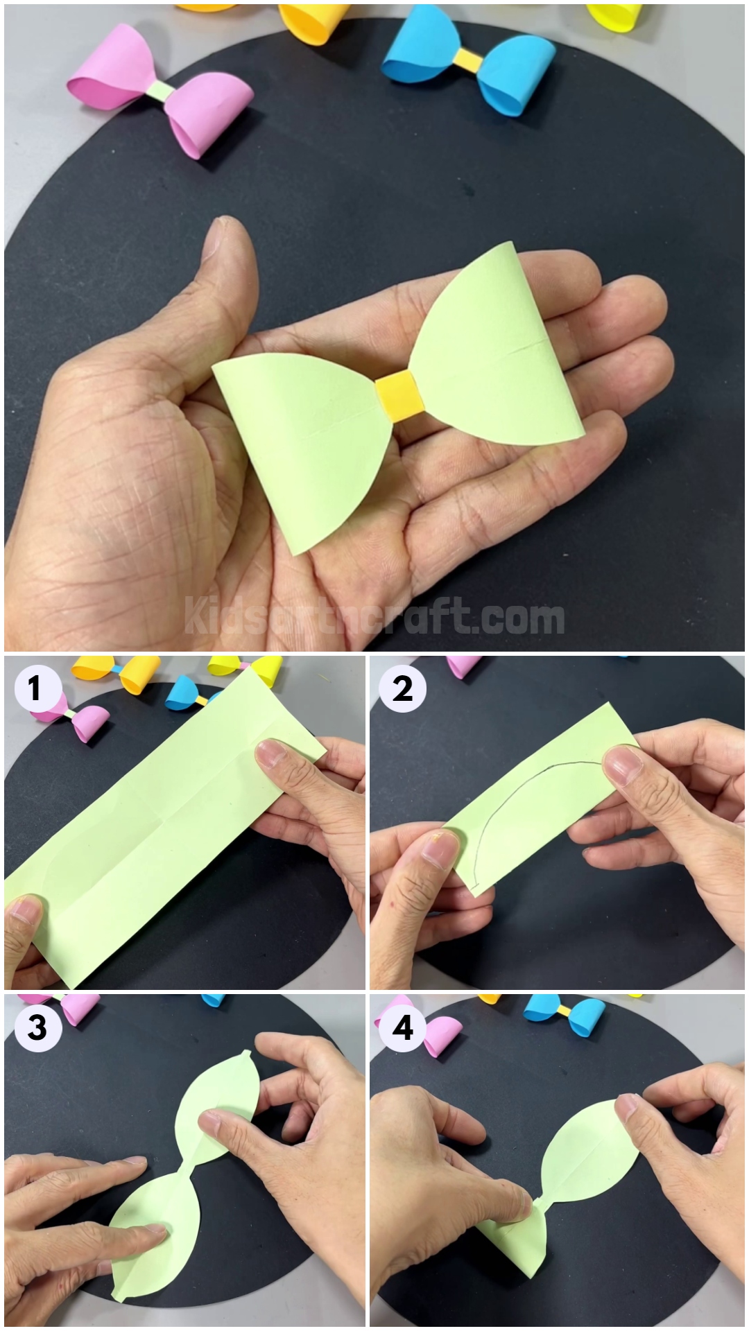How To Make A Paper Bow Easy Tutorial For Kids Kids Art Craft