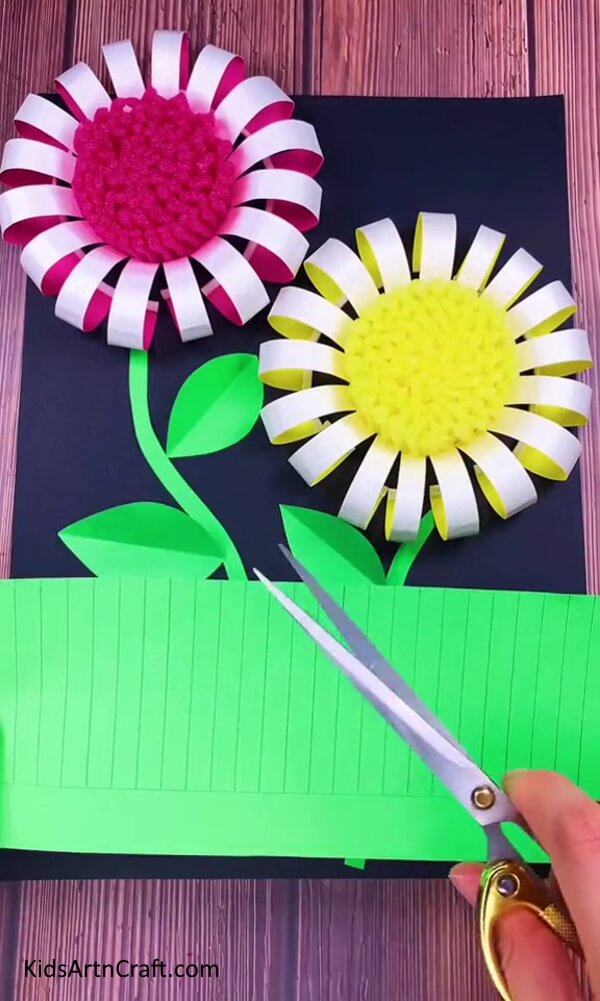 Making Grass - A straightforward guide on building a Paper Cup Flower for children