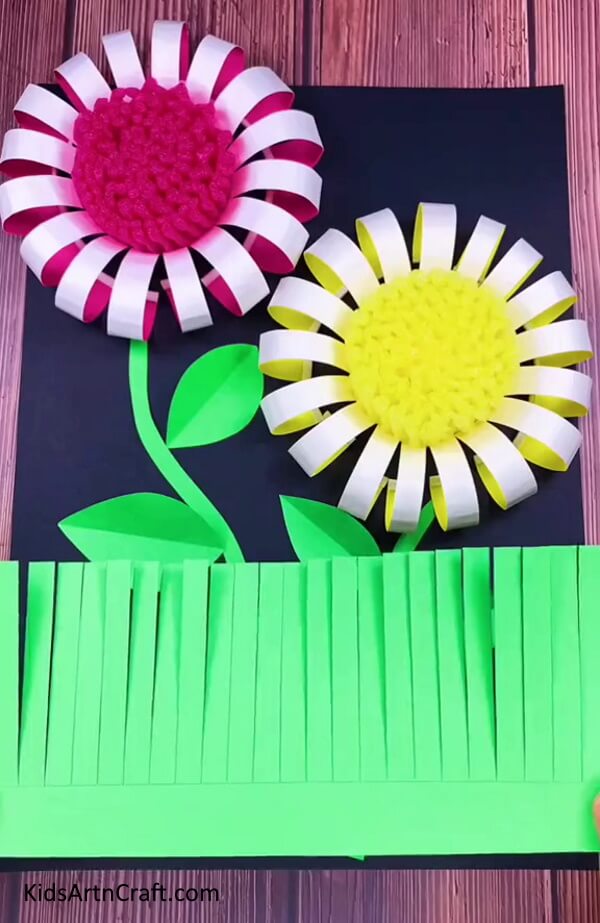 Sticking Grass - Creating a Paper Cup Flower easily - a tutorial for kids