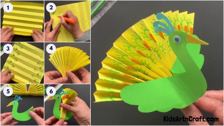How to Make a Paper Peacock Easy Craft - Kids Art & Craft