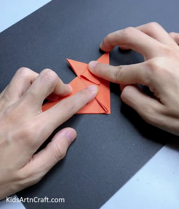 Fold The Outward Top Part How to Make an Origami Papercraft Fox for kids