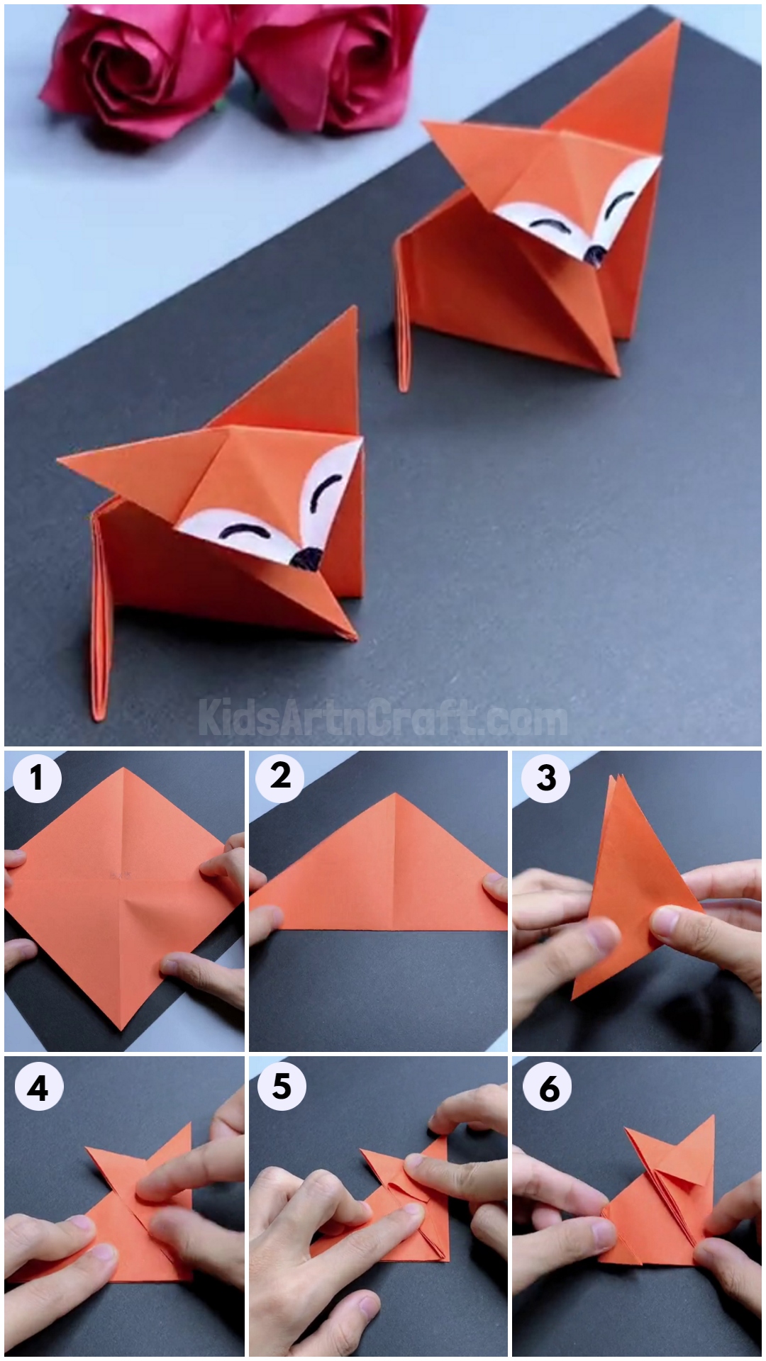  How to Make an Origami Papercraft Fox for kids