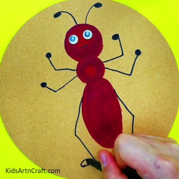 Draw two feet of the ant- Learn How to Craft an Ant