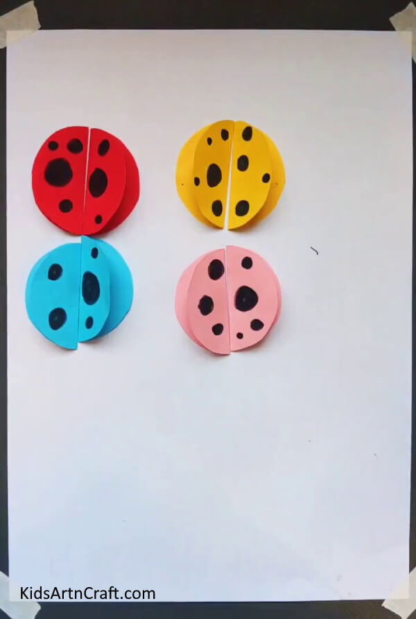 Making Wings with Remaining Color Papers a cute Ladybug out of paper-
