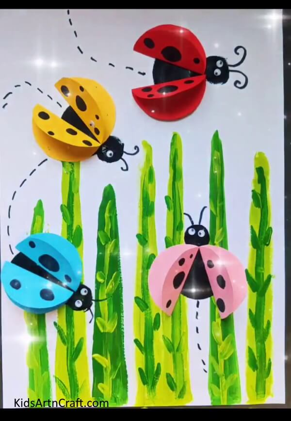 Finishing our Ladybug Craft by Decorating It with step by step-