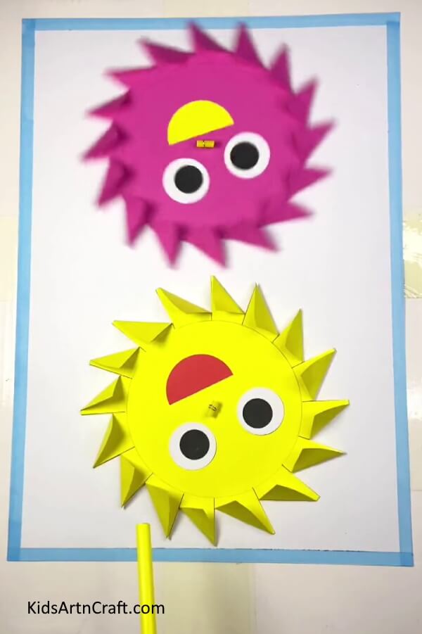 Spinning Sun Toy Is Ready To Spin- Creating a Paper Sun Toy for Kids with Blowing