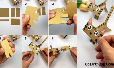 How to Make Cardboard Cat easy tutorial for kids