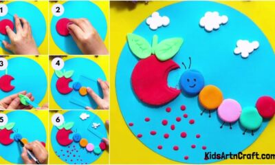 How To Make Caterpillar Eating Apple Using Clay