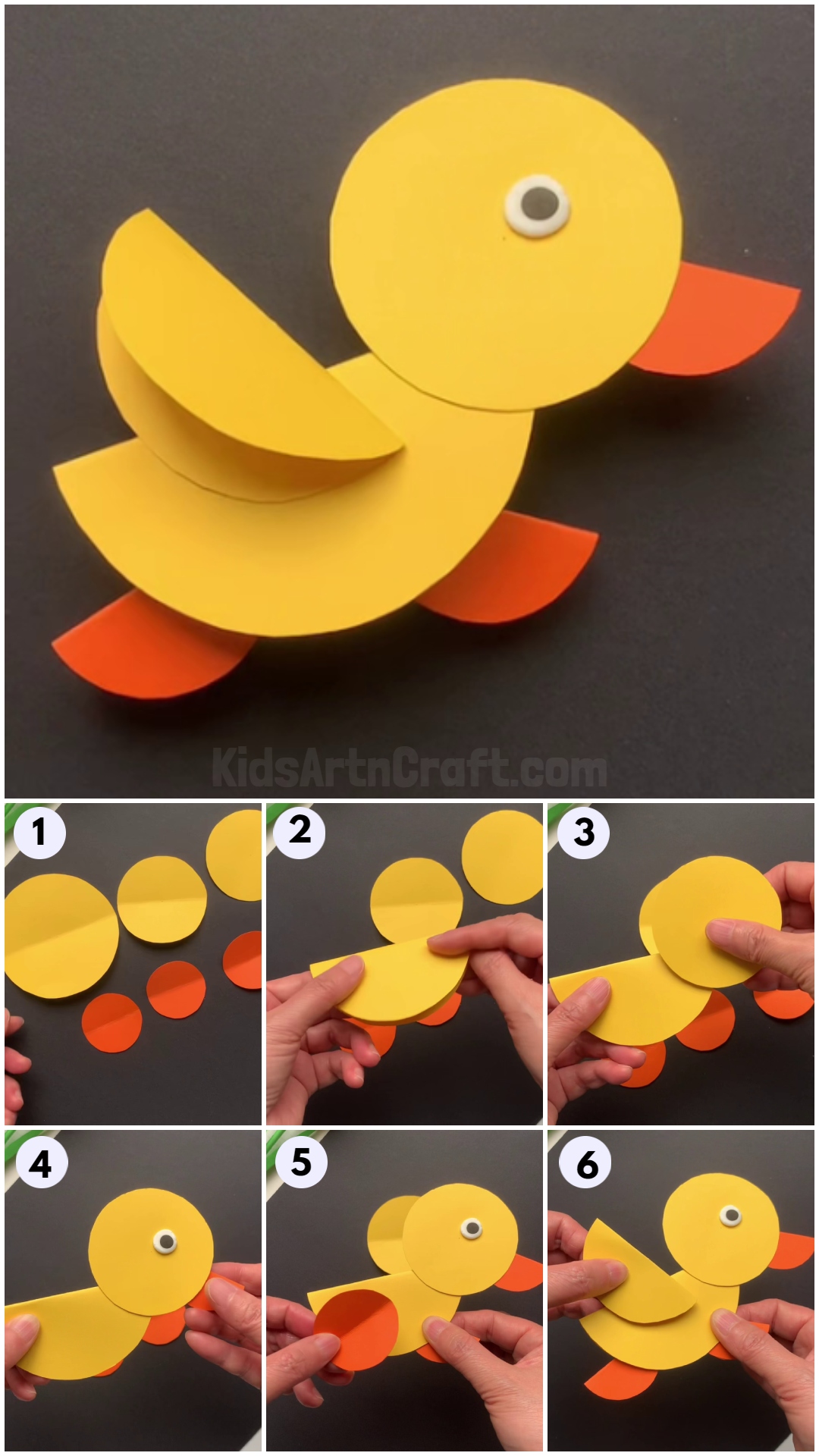  How To Make Circle Paper Duck Craft