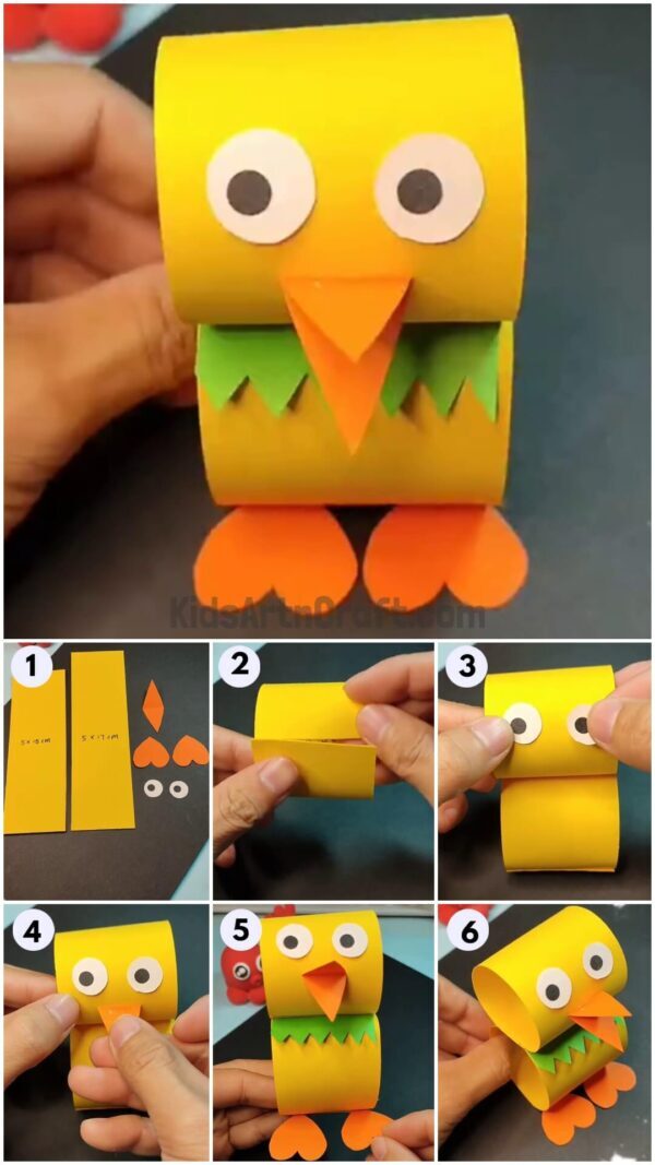 How to make duck from paper Strips For Kids