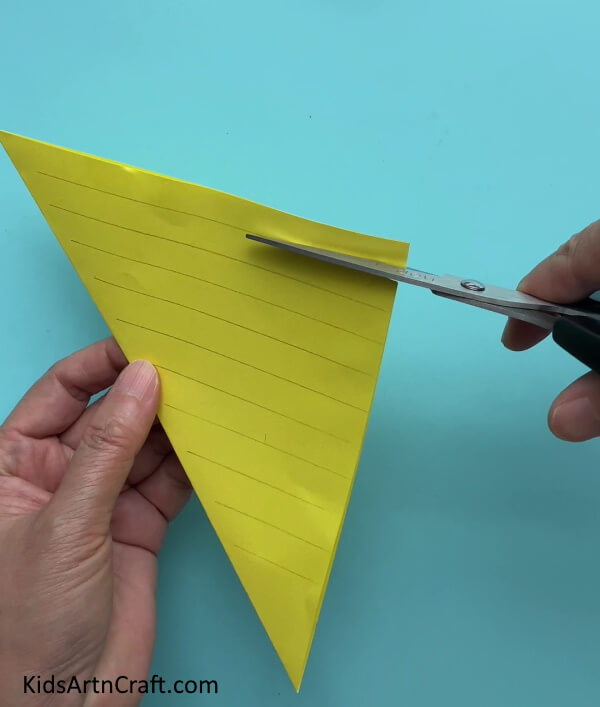 Cutting Paper Along Lines - Assembling a Fast Fish Art Piece from Paper for Youngsters