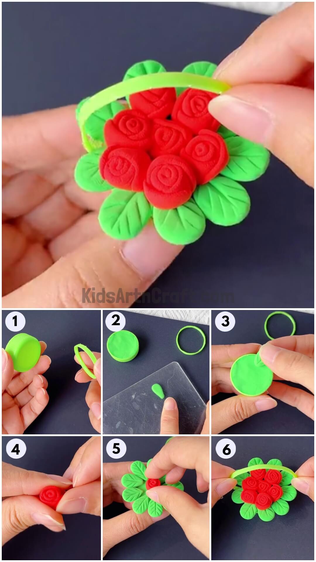 How To make Flower Basket Using Clay and Bottle Cap