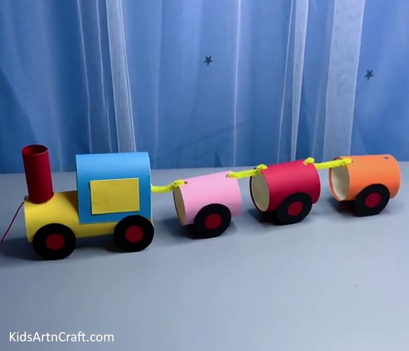 Yay! Your Paper Toy Train Craft Is Ready! - Crafting a Fun Paper Toy Train Activity For Children